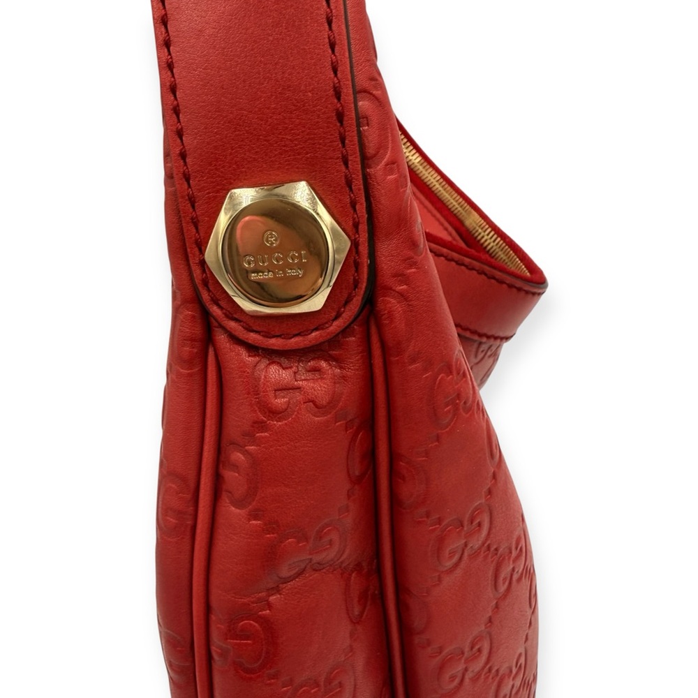 Gucci Guccissima Charmy Hobo Bag Red Leather - Picture 10 of 15